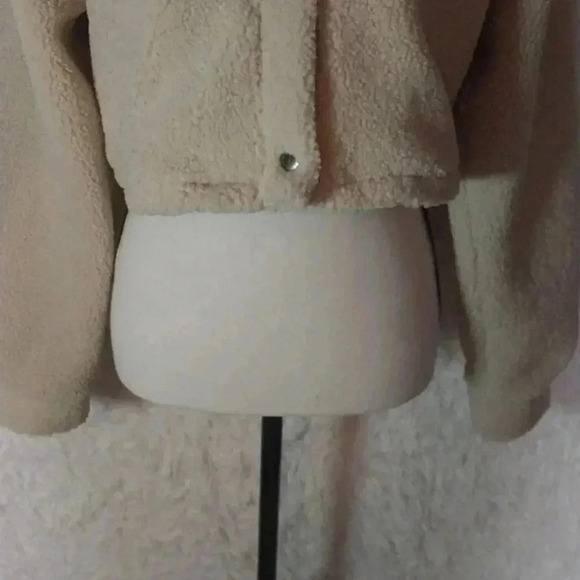 Crop Fleece Jacket Snap Front Size Small/Medium - Picture 4 of 5